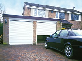 Roller shutters double garage